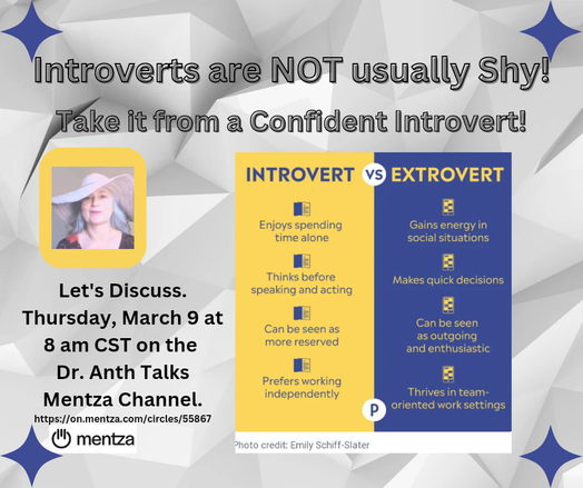 Photo of Dr. Anth and graphic contrasting Introverts and Extroverts.