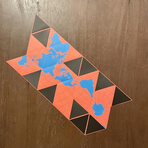 Dymaxion Folded Globe laid flat