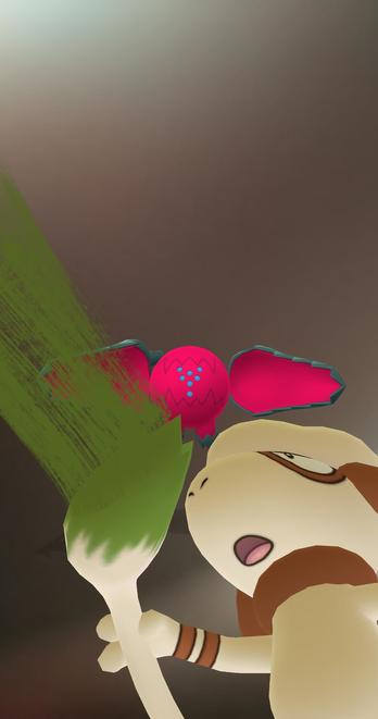 A Regidrago gets photobombed by a Smeargle.