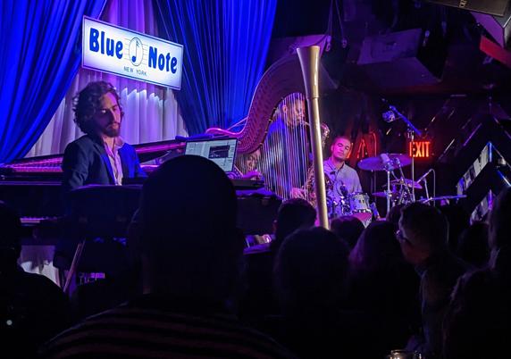 Ravi Coltrane & band at Blue Note, Brandee Younger visible slightly through her harp