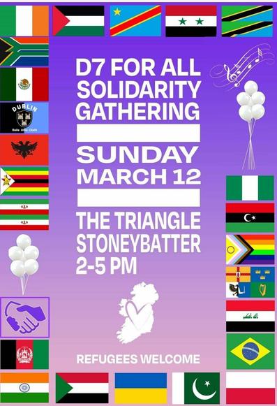 A poster for this event, showing the event info along with flags of different countries and communities around the border.