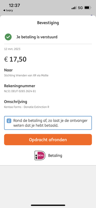 Afschrift van overschrijving.