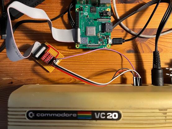 Picture of a DIY Pi1541 floppy disk emulator for a Commodore VIC20