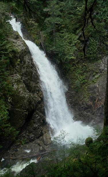 Elk Falls on North Vancouver Island.