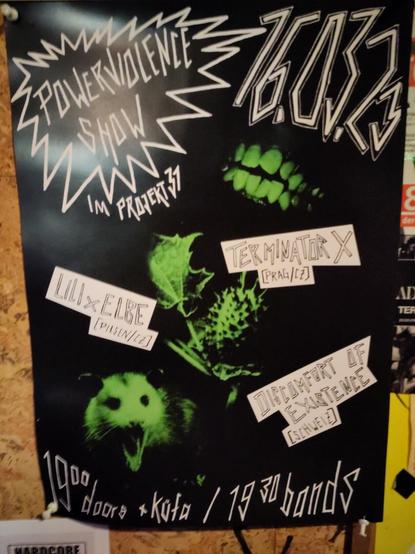 Poster for a Concert of Terminator X, Lili X Elbe and Discomfort of Existence