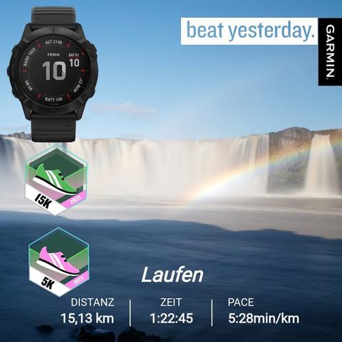 Foto mit Statistiken zum heutigen Lauf