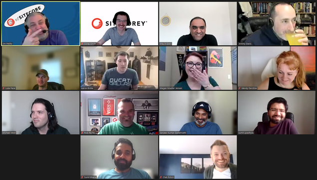 Screenshot of attendees on the March 17, 2023 #SitecoreLunch call.