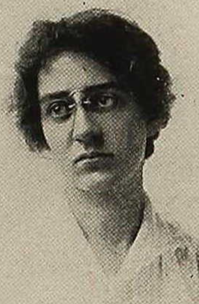 Dorothy Gladys Spicer, a young white woman with short dark hair and glasses, from a 1916 yearbook photo