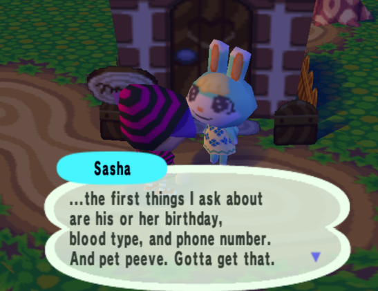 The bunny villager Sasha recreated in Animal Forest e+