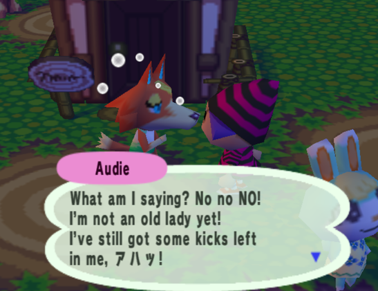 The Wolf villager Audie, recreated in Animal Forest e+