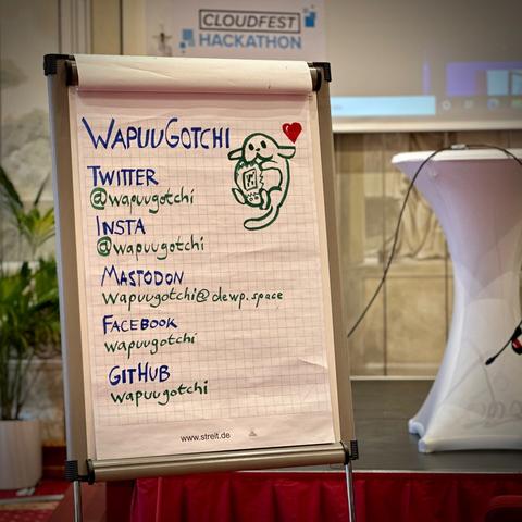 A closeup of the flip chart at the Hackathon