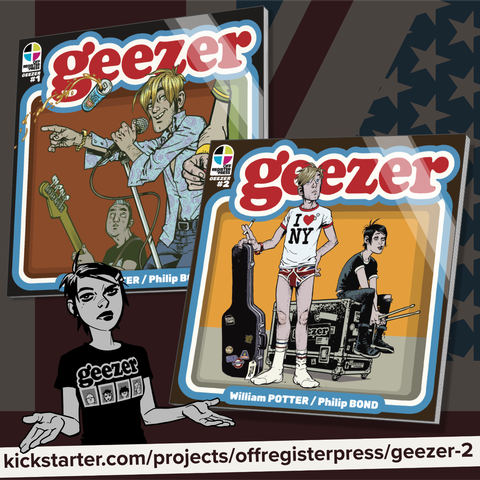 advertising the Geezer 2 comic book kickstarter