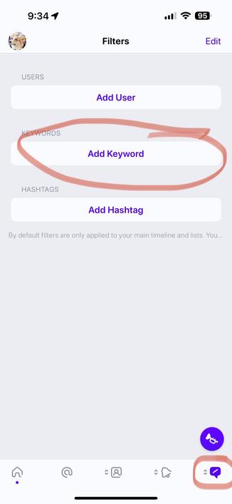 Screenshot of the Filter Tab.