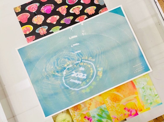 A photo of the limited edition riso print of the wonder&hope art show