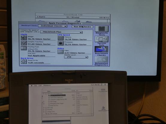Apple personal diagnostic on a PowerBook 540