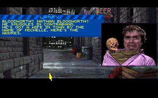 One of the many conversations in Martian Memorandum. This one featuring a guy with a second head, which happens to be a skull with eyes.