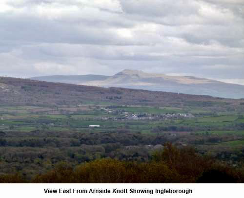 Looking East from Arnside Knott with the Yorkshire Dales hill in the centre.