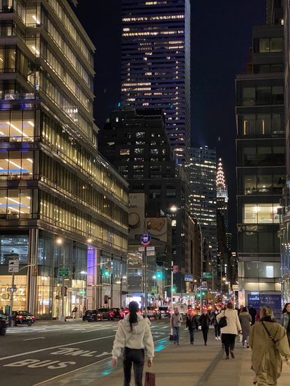 Lexington avenue at night Manhattan Chrysler tower