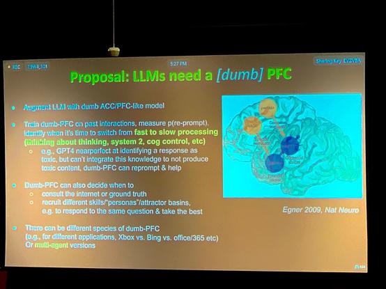 Elaboration of the claim that large language models need a prefrontal cortex.