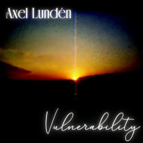 A the sun dips below the horizon at sunset in a low rez image on the cover of Axel Lundén's new single titled 'Vulnerability'