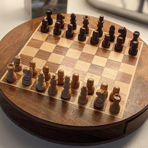 a newly complete chess board.