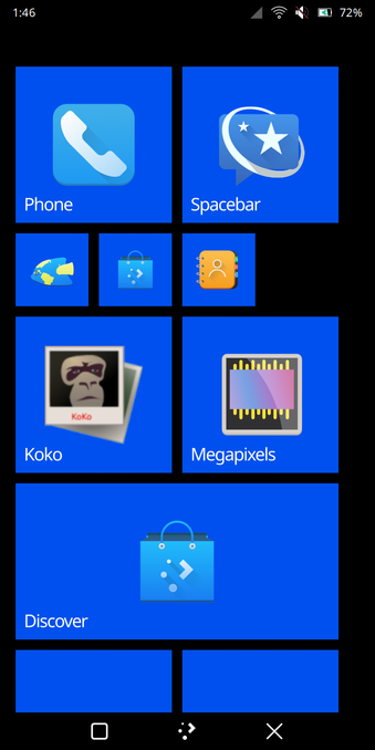 RetiledStart showing icons on tiles.