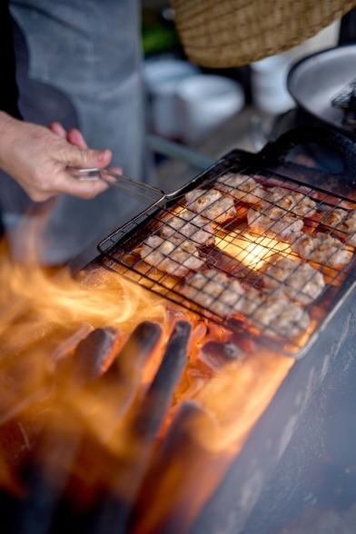 Cooking over hot coals