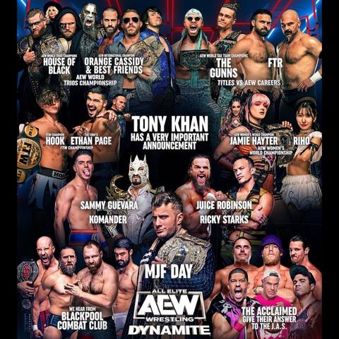 Stacked card for this week's AEW Dynamite live on TBS.