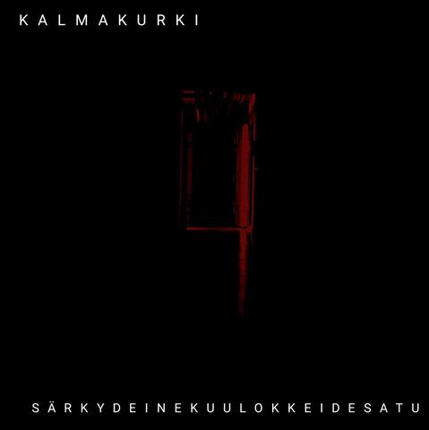 An abstract artwork of some vague red patterns on a black background for Kalmakurki - Särkyneiden kuulokkeiden satu.