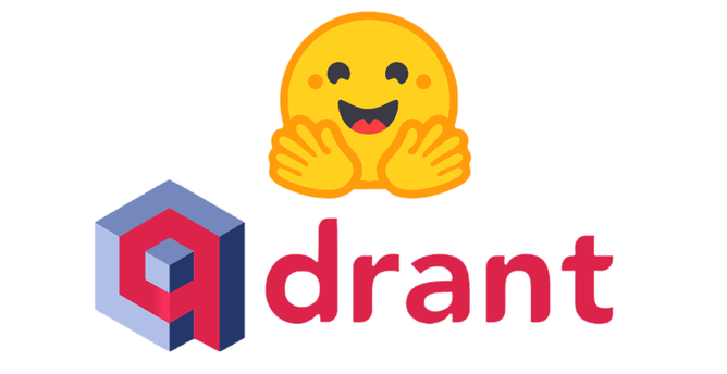 Qdrant and hugginface logos.