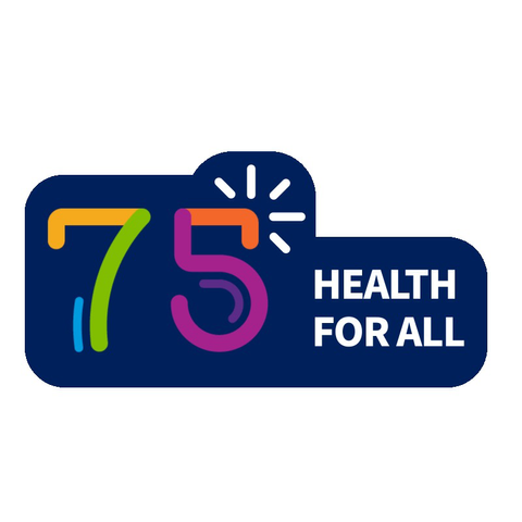 Text: 75 Health for all