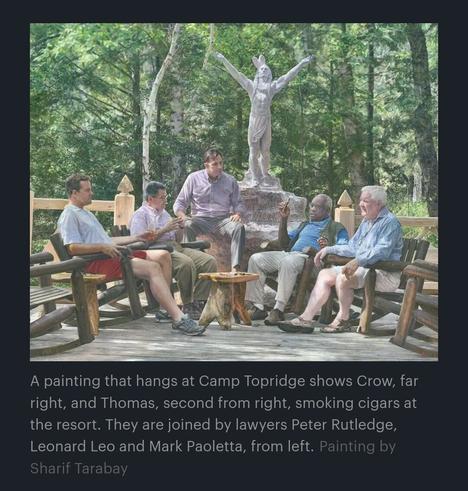 Painting of Corrupt Clarence and his owners
