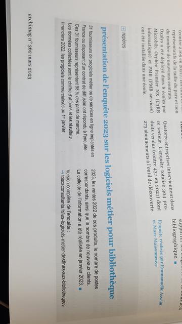 Logiciels documentaires, archimag 362