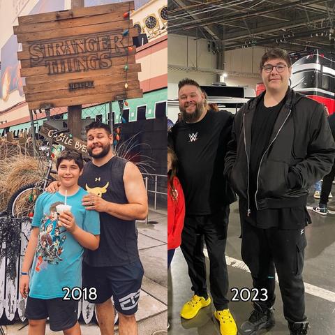 WWE Superstar Kevin Owens with his son, Owen and his amazing growth spurt within the five years gap.