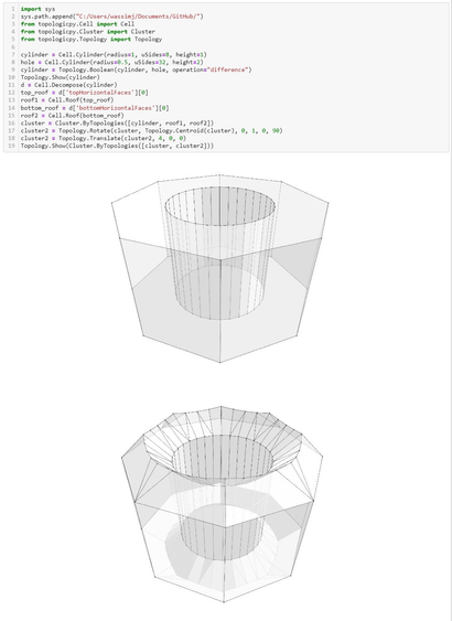 A translucent octagonal prism with a circular hole