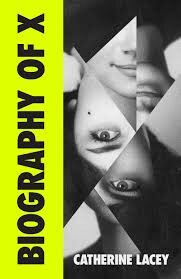 Book cover with a fractured black and white photo of a face like a reflection in a broken mirror and the title Biography of X