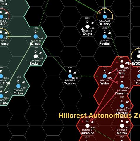 Traveller Subsector Map

Foreven Sector
Corner of Dandalo Subsector

Planet Toshiko, non-aligned B’Bocci, sits along an informal trade route between the Dolphin Khanate and the Hillcrest Autonomous Zone.