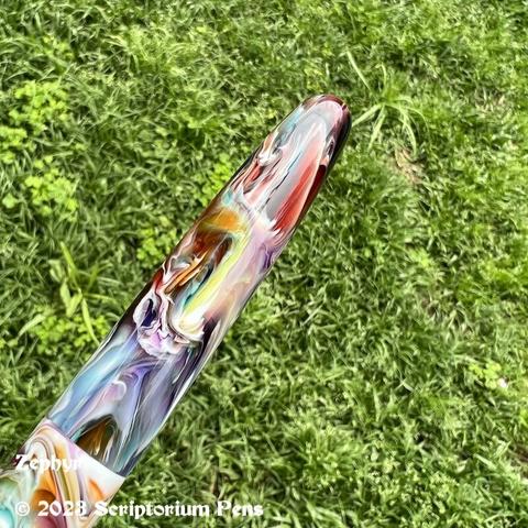 Close up view of Primary Manipulation’s swirls and colors.