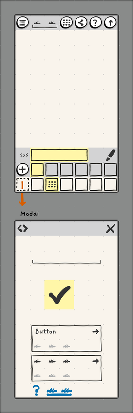 Wireframe of new import feature, created in TinyUX.