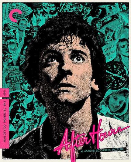 The After Hours Criterion cover features a photocopy collage effect with teal and pink being the featured colors.