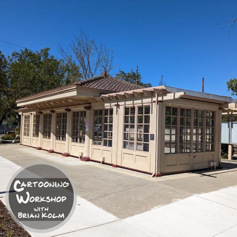 From the cartooning 101 workshops I taught at the Atherton CA library.
An old train station.