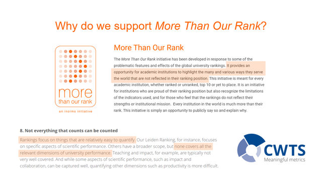 Why do we support More Than Our Rank?