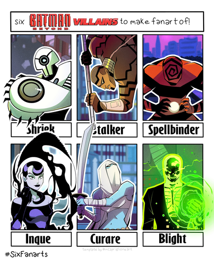 Six villains from the show Batman beyond