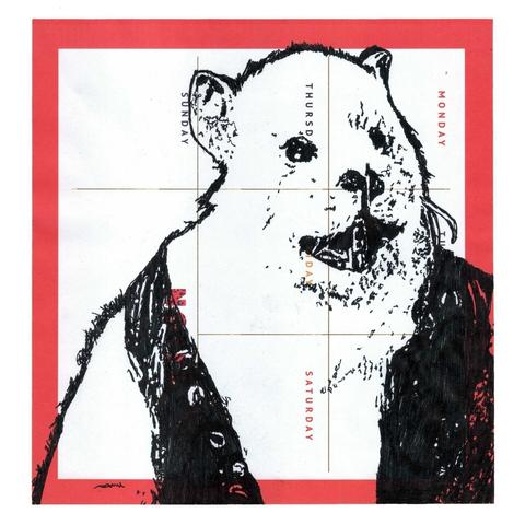 Pen drawing of an anthropomorphic rat wearing a punk-esque vest.