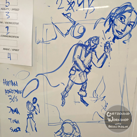 We finished the workshop with a full character based on ranked stats. 5 stats where we could place a 5, 4, 3, 2 in the categories. (the missing one was Charisma). It was fun to do the whole process of building the form and adding details.