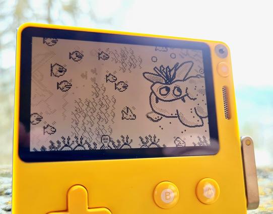 Drawing of Leviathan on Playdate (with the excellent Playmaker software)
