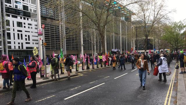 Lots of people gathered on the People's Picket at the Home Office