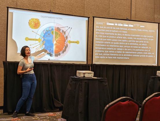 Elena showing her slides