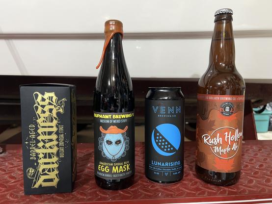 Beers from
#surlyBrewing #oliphantBrewing #VennBrewing #TopplingGoliathBrewing