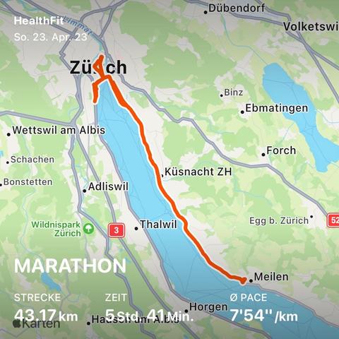 Laufstrecke Marathon Apple Watch
